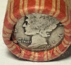 UNSEARCHED Roll With 1916 Mercury Dime One End & 1909 VDB Lincoln Cent Other