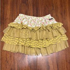 Skirt Mustard Yellow Matilda Jane Serendipity Floral Tiered Tulle Ruffle Size 8