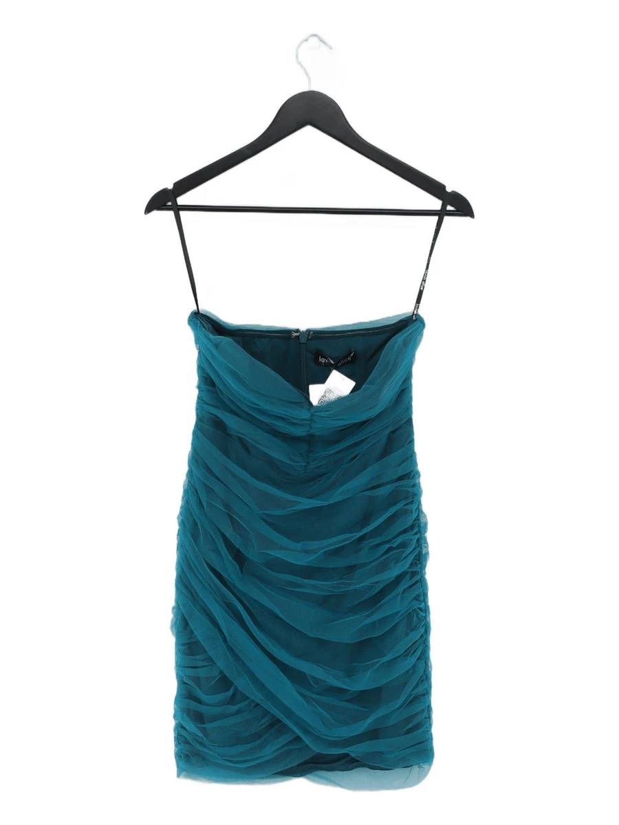 lavish alice green scuba dress Lavish Alice white side frill scuba dress – Deja Elite Boutique main image 1