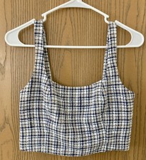 Abercrombie Fitch Women's Plaid Multicolor Bralette Size Medium with Zipper