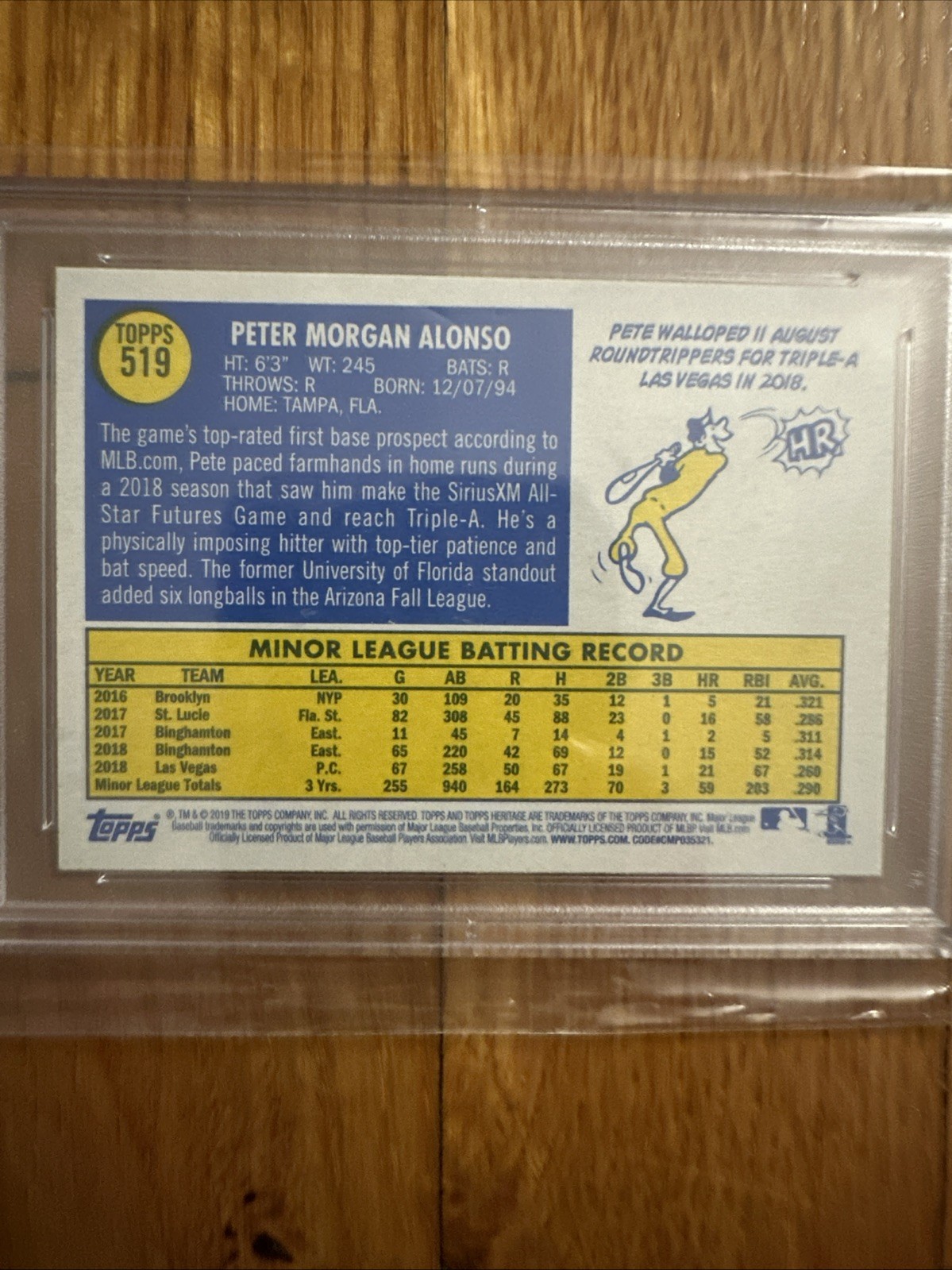 PSA 9 MINT PETE ALONSO 2019 TOPPS HERITAGE ROOKIE RC #519 NICE view 7