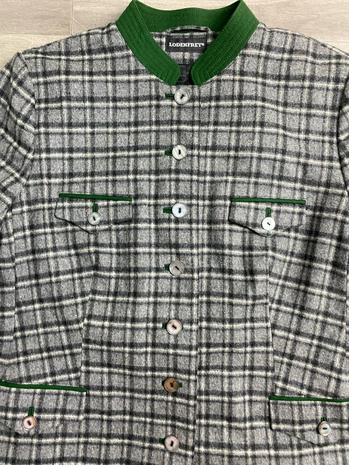 CHAQUETA LODEN FREY Austria Loden-Steiner pura lana nueva verde gris mujer talla 44 Foto 4 de 4