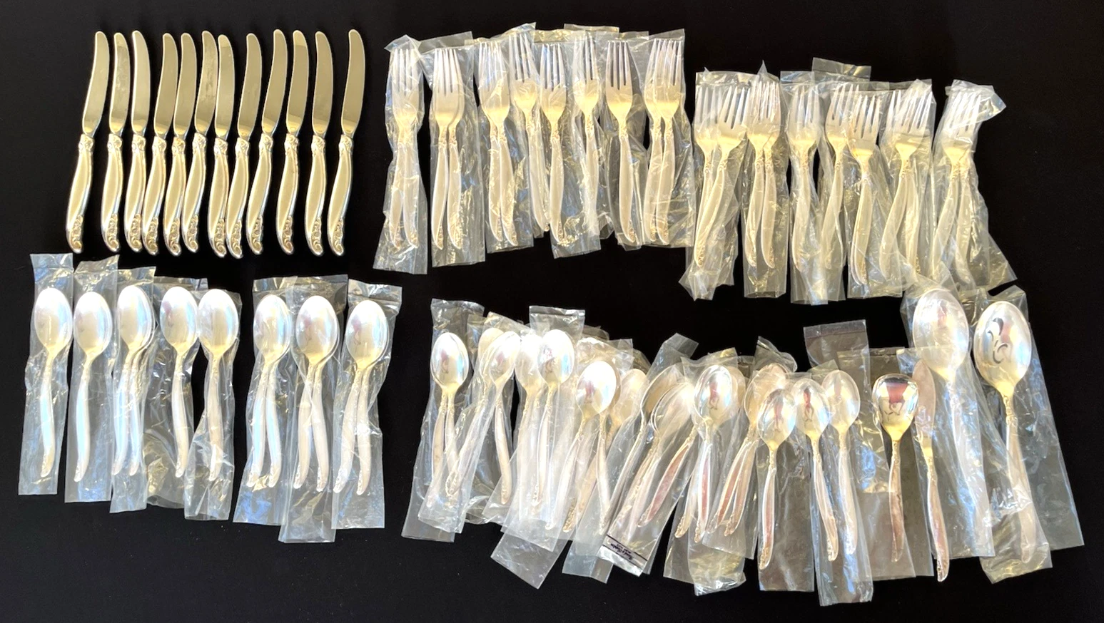 76x Vintage 1847 ROGERS BROS INTERNATIONAL Silverplate Leilani Flatware Lot READ