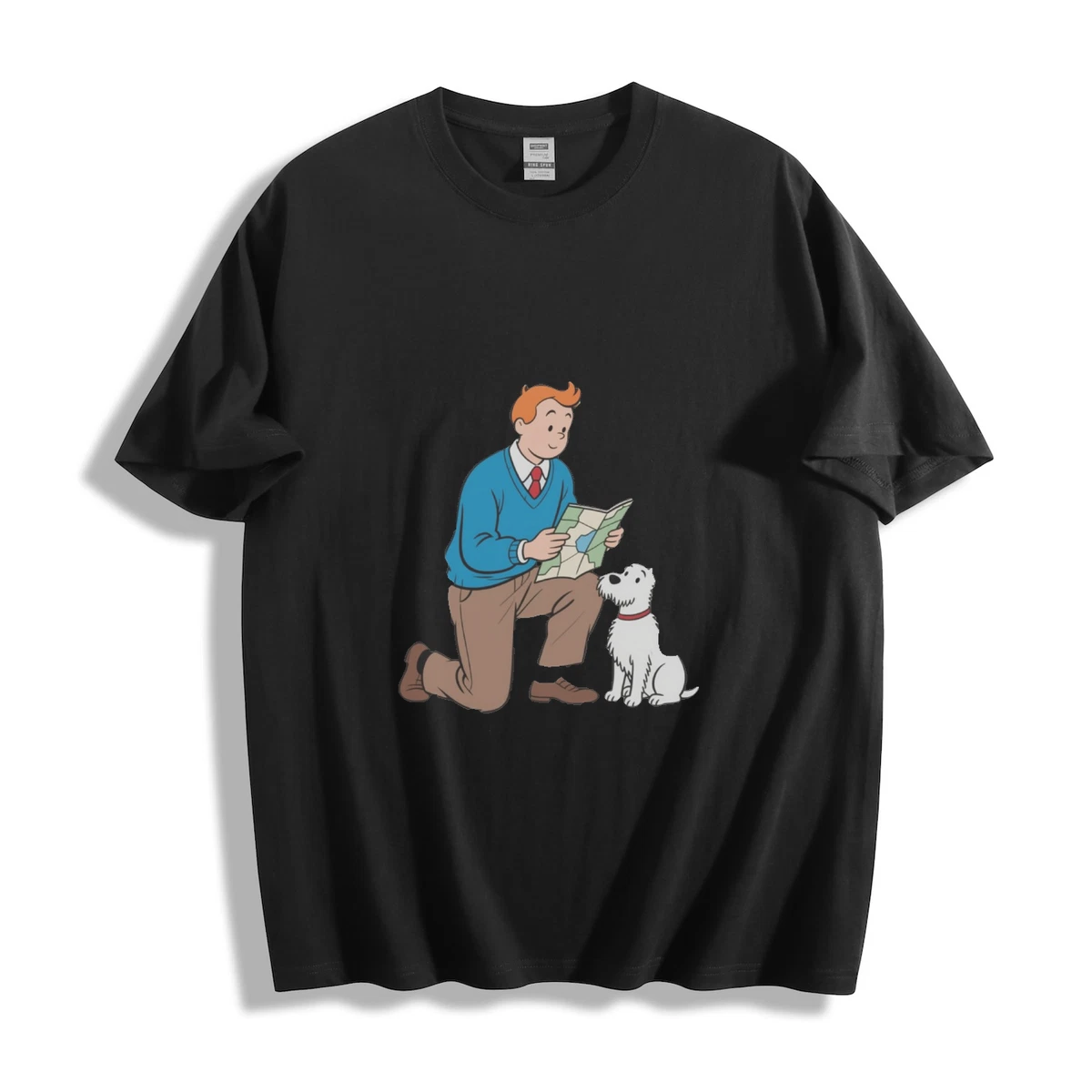 T-shirt TinTin Au Vietnam - Taille M, Gris Avec Imprimé Rouge/gris - Vintage Et Unique !