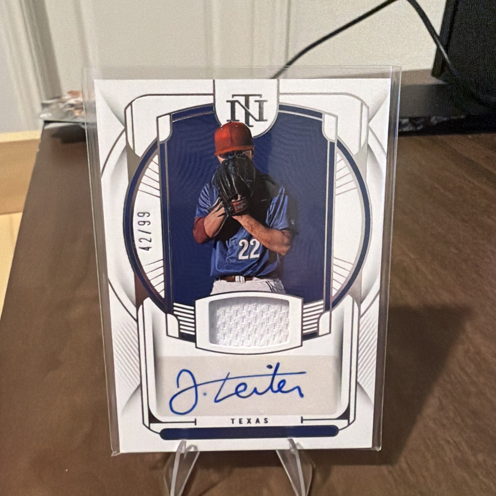 Jack Leiter 2023 Panini National Treasures - NT Materials Signatures #NMS-JL /99