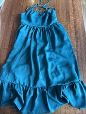 J. CREW strappy green ruffle emerald dress