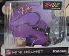 Justin Jefferson Vikings Rave NFL Mini Helmet Autographed Beckett BAS Witness