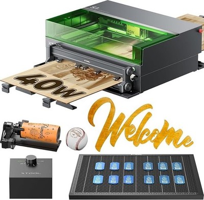 xTool S1 40W Laser Cutter, 600mm/s Speed Laser Engraver, Deluxe Bundle