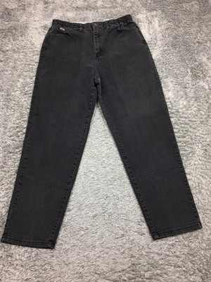 VTG Lee Side Elastic Jeans Womens Size 16 Black Denim Cotton 3506101
