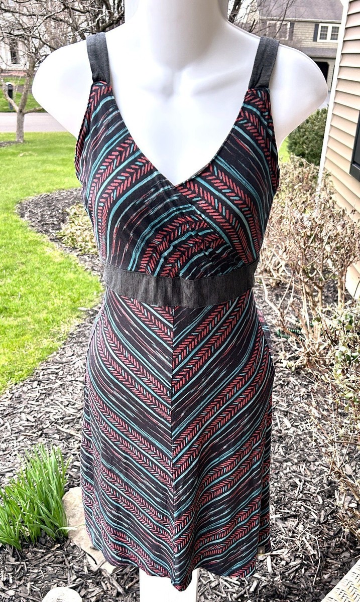 Womens SMARTWOOL Seven Falls Sleeveless Tank Dress Sz XS Shelf Bra Tie Waist +🎁 View 2