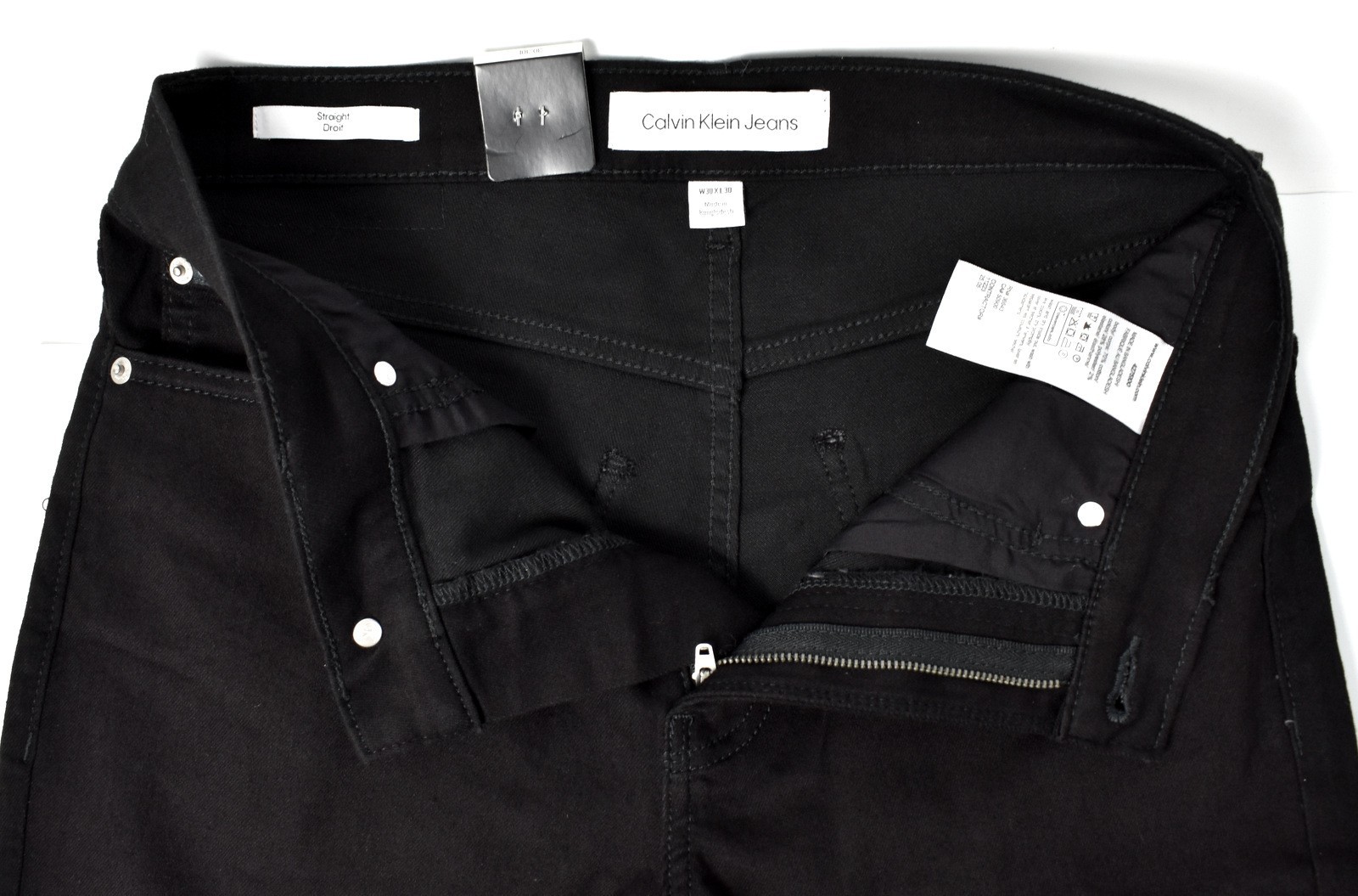 Calvin Klein CK Men's Black Wash Straight leg High Stretch Denim Jeans