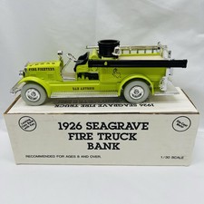 Ertl Diecast Bank 1926 Seagrave Fire Truck 1/30 Scale San Antonio TX Fire Fight