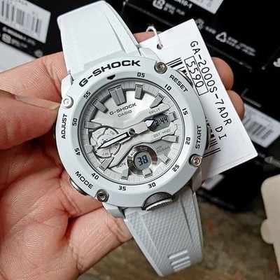 Casio G-Shock GA-2000S-7A White Monotone Analog Digital Men