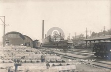 Railroad Depot, Copper Range, Houghton MI Michigan #1 RPPC Photo Postcard COPY