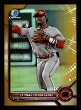 2022 Bowman Chrome Draft Gold Refractor Leonardo Balcazar REDS 02/50