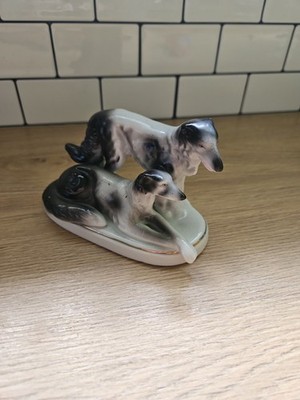 Vintage BORZOI  RUSSIAN WOLFHOUND Porcelain DOG FIGURINE 