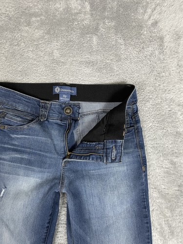 Democracy Jeans Donna 8 Petite Blu Dritto Ab Soluzione Elasticizzato Invecchiato - Foto 9 di 12