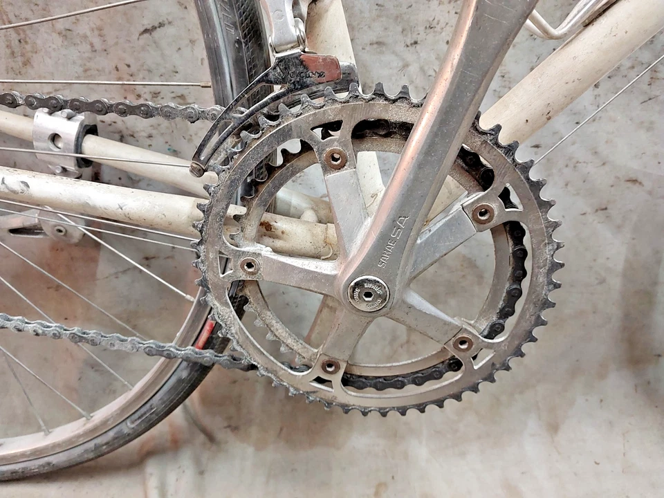 Bicicleta de carretera de carreras Gan Well 1984 vintage 58 cm grande triple tope acero rara Japón Foto 4 de 4