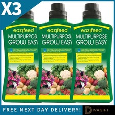 3 x GROW EASY MULTI-PURPOSE LIQUID PLANT FOOD 500ML FOR FLOWERS SHRUBS FRUIT VEG 5.97 per litre