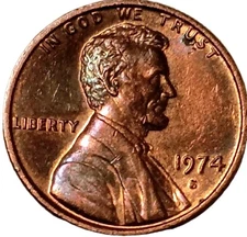 1974 S Lincoln Penny.Repunched Mint Mark-'S over D' Variety, DDO/DDR Errors 