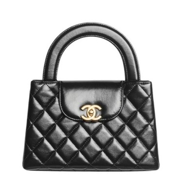 CHANEL Kelly Cross Shoulder Handbag Mini Women's Black 7.4x2.7x5