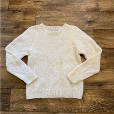 Vintage White Hand Knit Mohair Crewneck Sweater