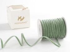 Moss Green Velvet Ribbon 1/8 inch x 50 Yards Thin Velvet Ribbon Single Face V...
