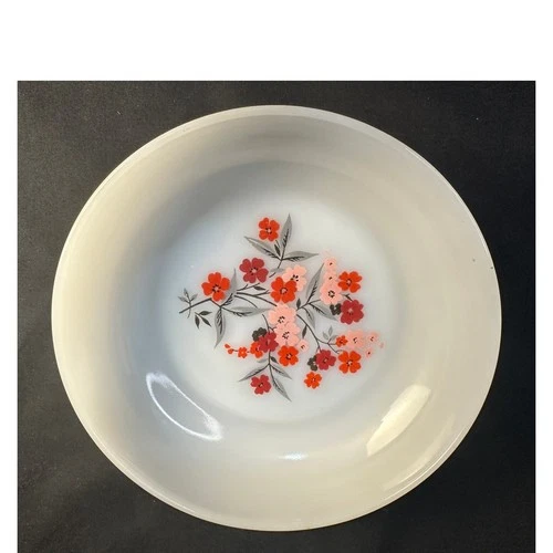 Vintage Anchor Hocking Fire King Primrose Milk Glass Bowl