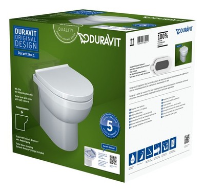 Duravit Duravit No.1 WC-Set bodenstehend rimless 370 x 480 mm - Weiß Hochglanz