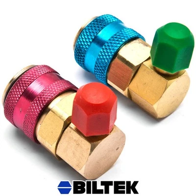 BILTEK R134a A/C Manifold Gauge Conversion Kit High Low Angle Quick Adapter ACME Car AC