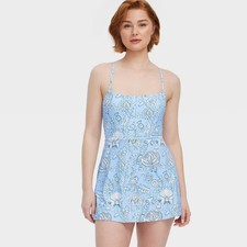 Women Floral Vines Zip-Front Mini Tennis Dress - Roller Rabbit