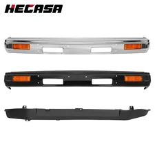 Chrome/Black Bumper End Cap Turn Signal Light Valance For Nissan D21 1986-1992