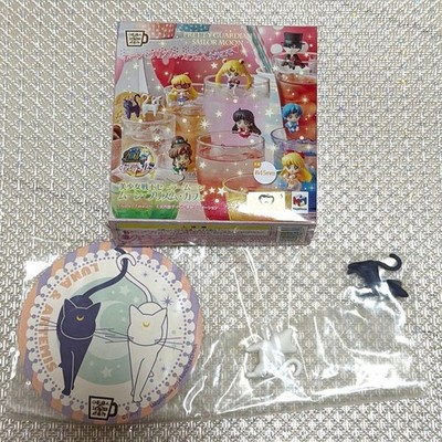 Sailor Moon Moon Prism Café Luna & Artemis Figures, Box opened, Coaster &