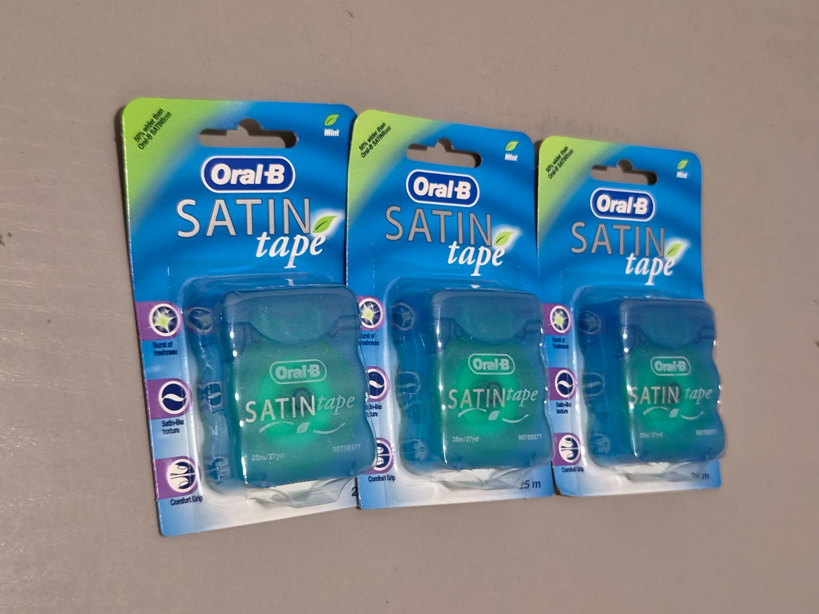 3 x Oral B Satin Tape Mint 50m ( Pack 3 ) | Mint Dental Tape | Comfort Grip - Image 15