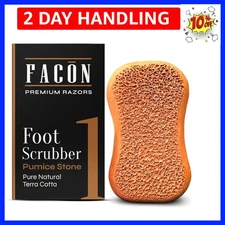 Facón Pumice Stone for Feet Callus Remover - Terra-Cotta Foot Scrubber with 2...