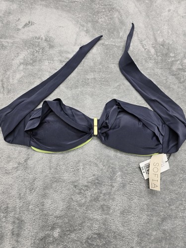 Sofia by VIX Bikini Oberteil Medium SLD Rüschen Bandeau Grafite Blau - Bild 1 von 7