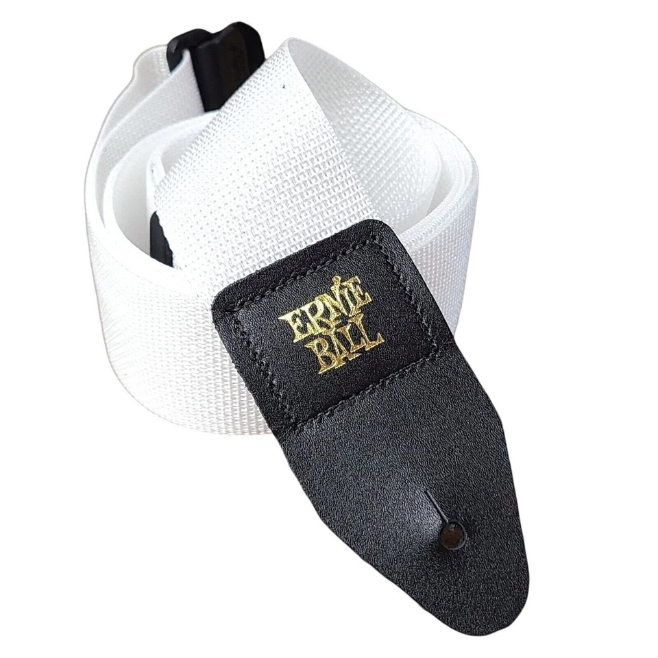 Ernie Ball Polypro Guitar Strap Leather Tab Acoustic Electric Black Red and More - Image 3 of 4