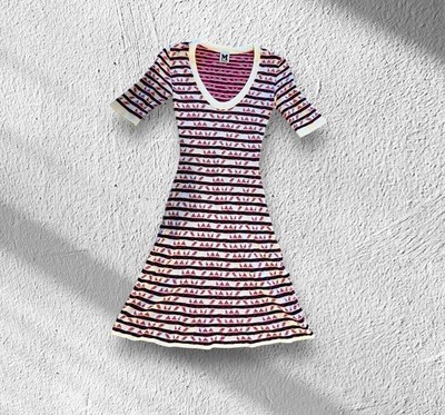 Missoni Zig Zag Geometric Knit Short Sleeve Dress IT38 (UK Small) Ex Cond