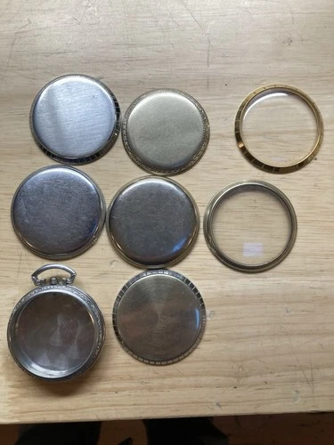 Lot Of 8 Antique American Pocket Watch Cases Watchmaker Estate Hamilton Bezel