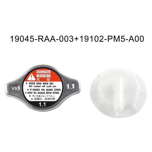 2x Radiator Cap Assembly & Coolant Reservoir Tank Cover Cap Kit Fit For Civic - Picture 3 of 20
