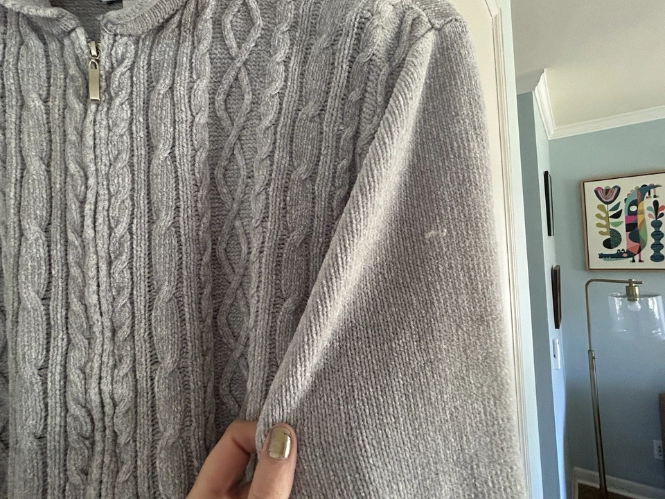 Suéter Alfred Dinner Comes Gris Cremallera Talla XL Foto 3 de 4