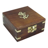 Holzbox Schatulle Aus Holz/Messing 10 Cm Sea-Club