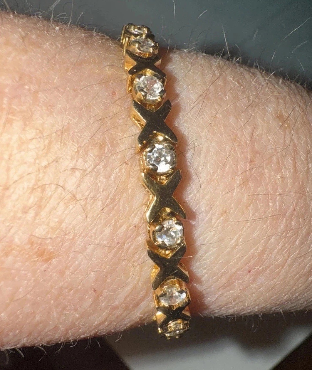 STERLING SILVER SOLID SILVER GOLD PLATED CZS TENN… - image 1