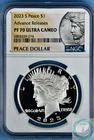 2023-S $1 Proof Peace Silver Dollar NGC PF 70 UC Advanced Releases - 100th Label