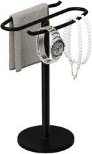 Hand Towel Holder Stand,S-Shaped Free-Standing Towel Rack Black SUS304 Stainless