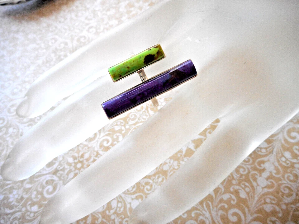 Anillo Jay King Modernista Plata Esterlina Charoite & Gaspiete Talla 11.25 B36B Foto 4 de 4