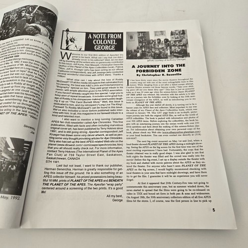 APESFAN magazine/fanzine, all about Planet of the Apes, LOADED with photos! - Picture 6 of 8