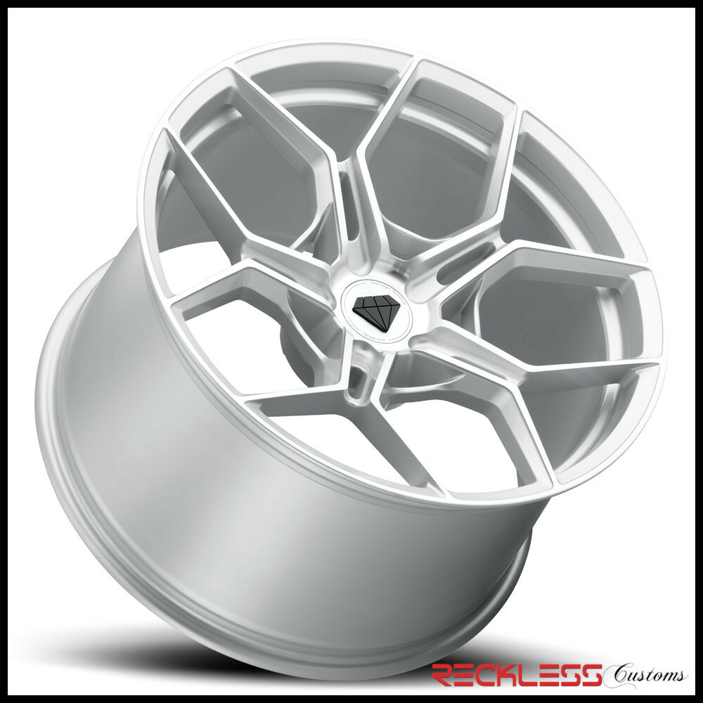 BLAQUE DIAMOND 22" BD-F25 SILVER CONCAVE WHEEL RIMS FITS BENTLEY CONTINENTAL GT