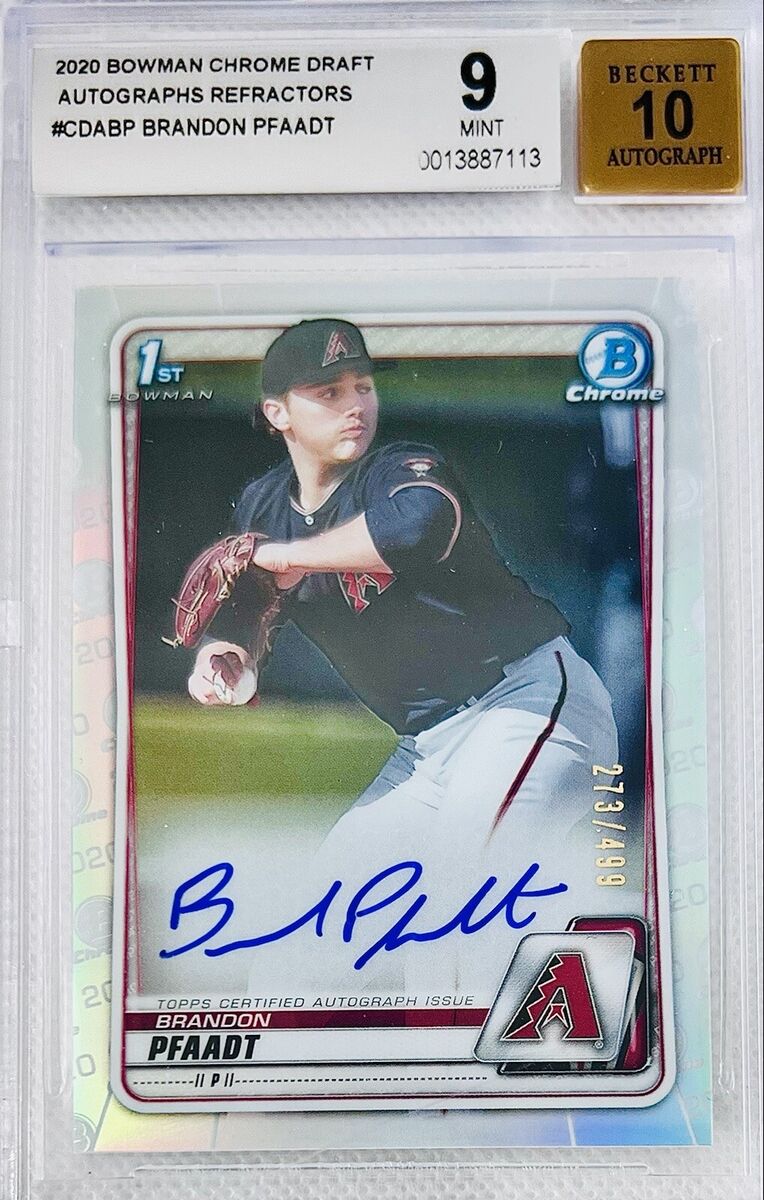 2020 Bowman Chrome Brandon Pfaadt 1st Bowman Auto #CDA-BP 2020 Bowman Chrome Brandon Pfaadt 1st Bowman Auto #CDA-BP