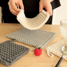 Cotton Rope Woven Coaster Placemat Square Heat-inslution Cup Mats DIY woven Home